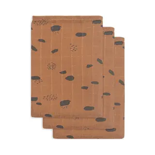 Jollein 536-848-65346 Hydrophiler Waschlappen Hydrophiler Spot Karamell 3er Pack, Braun, 35 G