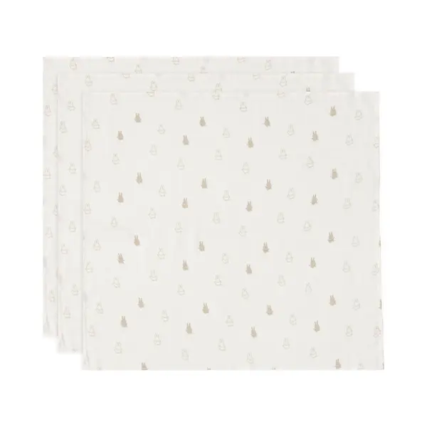 Jollein 535-851-67094 Mulltücher/Swaddle 3er Set - Happy Miffy Nougat (70x70cm) thumbnail