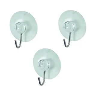 Benson Ophanghaak Met Zuignap - Wit - 3x - Kunststof - D45 Mm