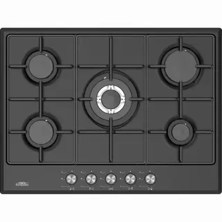 Everglades EVBI8512 - Inbouw Gaskookplaat - 5 Pits Wokbrander - Mat Zwart - 60cm Nis