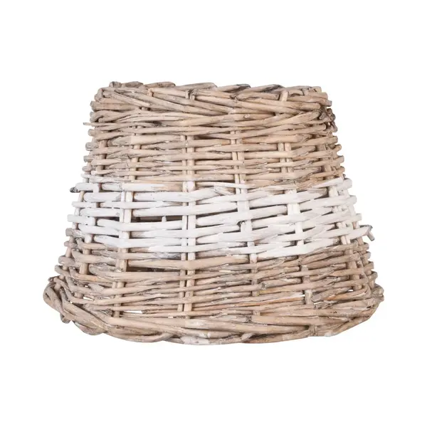 Clayre & Eef Lampenkap Ø 23x17 Cm Beige Rotan Streep thumbnail