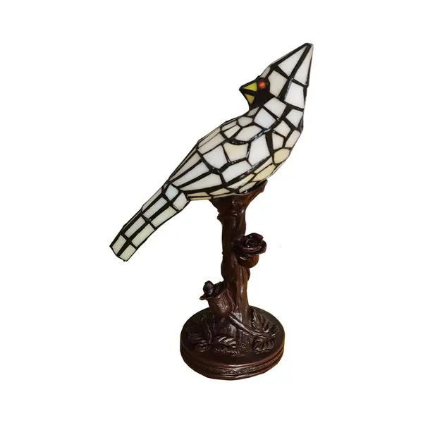 Clayre&Eef Tischlampe 5LL-6102N Vogel, Creme Tiffany-Stil thumbnail