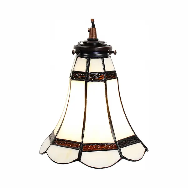Lumilamp Hanglamp Tiffany Ø 15x115 Cm Wit Bruin Glas thumbnail
