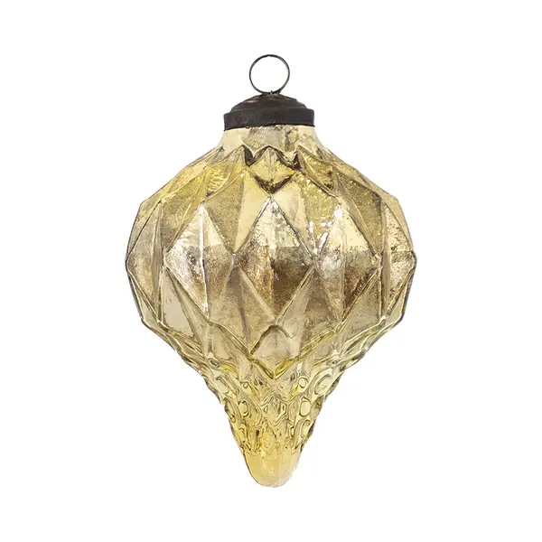 Clayre & Eef Kerstbal Overig Ø 8 Cm Goudkleurig Glas Kerstballen thumbnail