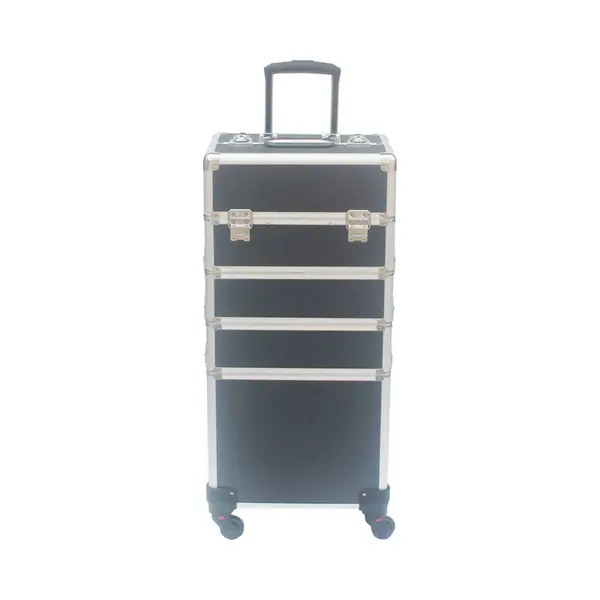 Vdd - Visagie Koffer - Make Up Koffer - Make Up Trolley - Kappers Koffer - Beautycase - Cosmetica Koffer - Beautycase Met Wielen - Zwart - 26 X 35 X thumbnail