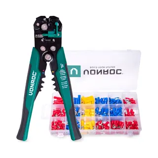 Vonroc Professional Automatische Abisolierzange - Crimp- Und Isolierzange - Mit 270-teiligem Zubehörsatz
