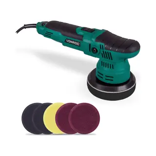 Vonroc Dual Action Polierer 650W | Inkl. 7 Polierpads