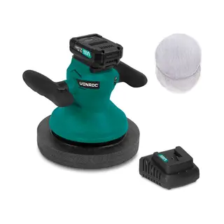 Vonroc - Poliermaschine 20v - Ø240mm - Inkl. 2 Polierhauben - Inkl. 2.0ah Akku Und Schnellladegerät