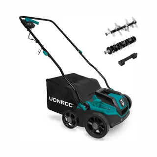 Vonroc Vertikutierer Rasenlüfter 1300W - 32cm | Inkl. 35-Liter-Grasfangbehälter