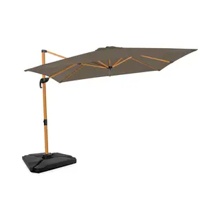 Vonroc Premium Zweefparasol Pisogne 300x300cm – Incl. Vulbare Tegels, Kruisvoet & Beschermhoes – Vierkante Parasol – 360 ° Draaibaar -