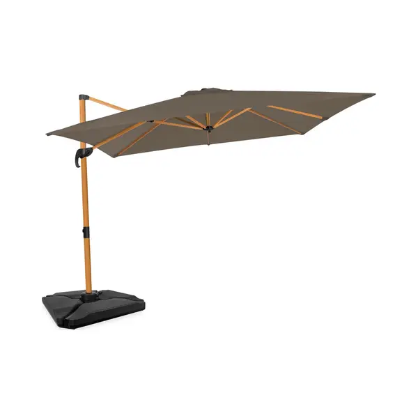 Vonroc Premium Zweefparasol Pisogne 300x300cm – Incl. Vulbare Tegels, Kruisvoet & Beschermhoes – Vierkante Parasol – 360 ° Draaibaar - thumbnail