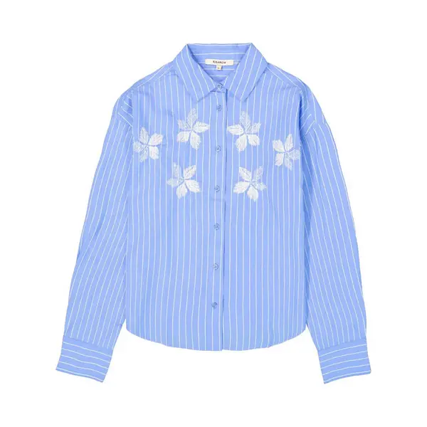 Garcia Dames Effen Blouse Blauw Lange Mouw thumbnail