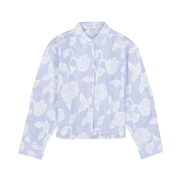 Garcia Dames Print Blouse Blauw Lange Mouw thumbnail
