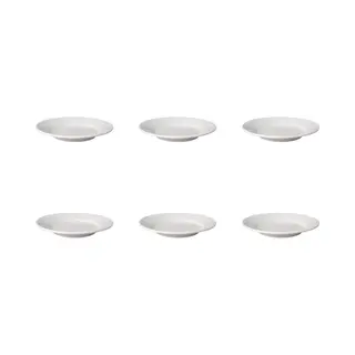 Mammoet - Budgetline - Bord - Brede Rand - 6 Stuks - ø 18 Cm - Wit - Porselein