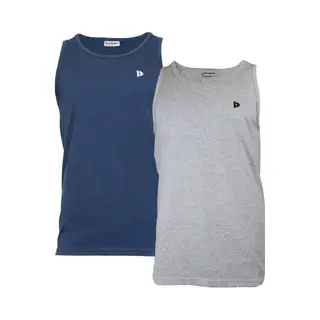 2-Pack Donnay - Muscle Shirt (James) - Tanktop - Heren - Navy/Light Grey-marl (469) - Maat S