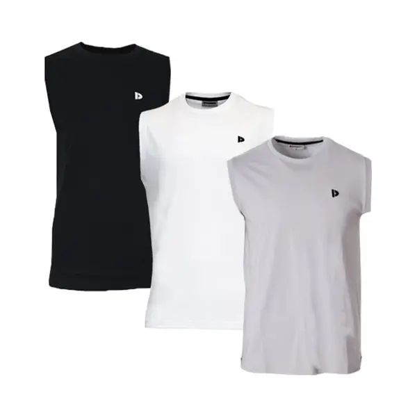 3-Pack Donnay - T-shirt Zonder Mouw (Stan) - Sportshirt - Heren - Black/White/Light Grey (740) - Maat 4XL thumbnail