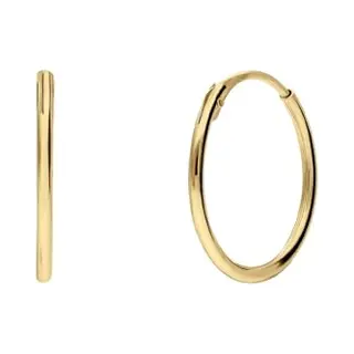 Lucardi Dames Oorbellen 12mm - Oorbellen - Cadeau Voor Vrouwen - 14 Karaat Goud - Geelgoud