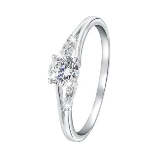 Lucardi Dames Ring Met Zirkonia - Ring - Cadeau Voor Vrouwen - Echt Zilver - Zilverkleurig