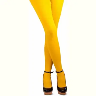 Thetru, Damen, Strümpfe, Blickdichte Strumpfhose Gelb, Gelb, (40DEN)