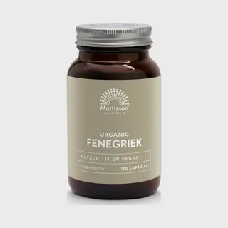 Mattisson - Biologische Fenegriek 330mg - Fenugreek Supplement - Fenegriek Zaad - 120 Capsules
