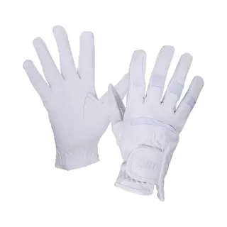 Qhp Reithandschuhe Handschuhe Multi Luftdurchlässig Stretch Klett (Weiß, S)