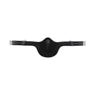 Qhp Sattelgurt Springschutz Stollenschutzgurt Leder Luxus Ziernähte Div. Größen (125 Cm, Schwarz)