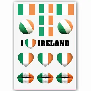 GlittersXL - Temporary Tattoo Ierland / Ireland (A5 Formaat) [Neptattoo Tijdelijke Tatoeage Smink Schmink Versiering - Nep Fake Tattoos - Water