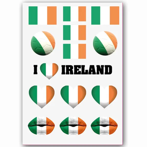 GlittersXL - Temporary Tattoo Ierland / Ireland (A5 Formaat) [Neptattoo Tijdelijke Tatoeage Smink Schmink Versiering - Nep Fake Tattoos - Water thumbnail