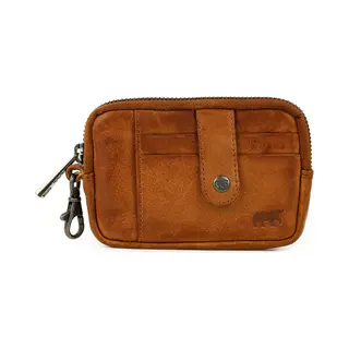 Bear Design Maise Leren Sleuteletui / Ritsportemonnee - Cognac