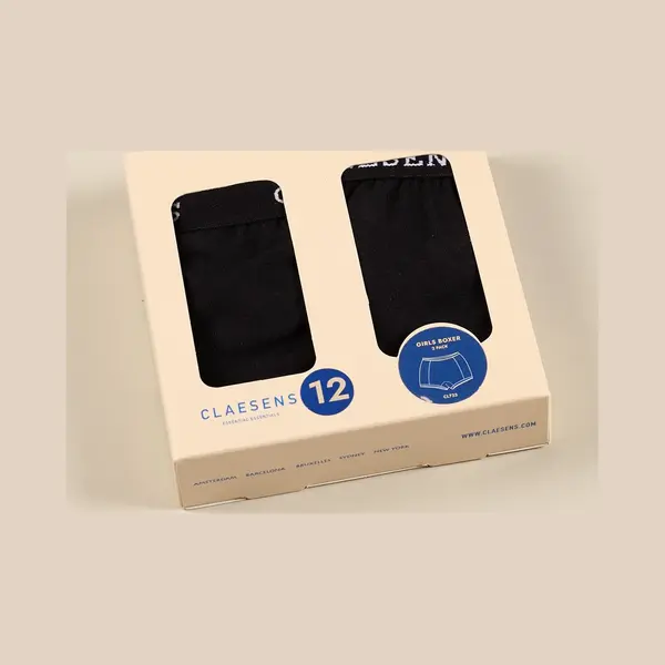 Claesen's® - Meisjes Boxershort 2-Pack ZwartCL 733-Black-12 thumbnail