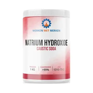 Werken met Merken Caustic Soda - Pot, 1KG - Ontstopper - Natrium Hydroxide