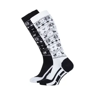 Falcon Victoria Wintersportsokken - Maat 35-38 - Vrouwen - Zwart/wit