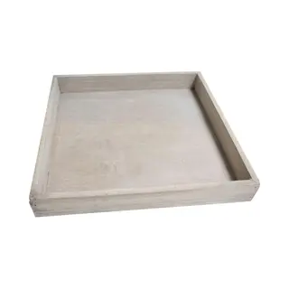 Hbx Natural Living Dienblad/kaarsenbord - Hout - L30 X B30 X H3 - Vierkant - Naturel