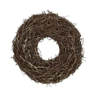 Hbx natural living Krans - Herfstkrans - Kerstkrans - Hout - Bonsai Hout - Bruin - D30 Cm
