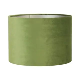 Light & Living Cilinder Lampenkap Velours - Olive Green - Ø30x21cm - Voor Tafellampen, Hanglampen