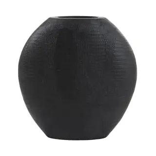 Light & Living Vase Skeld - Schwarz - 39x11x40cm - Oval - Kunststoff - Blumenvase - Vase Für Trockenblumen - Vasen Decko - Ostern - Väse Für