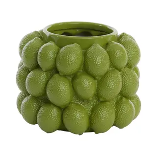 Light & Living Vaas Lemon - Olijfgroen - Ø17.5cm - Kunststof - - Bloemenvaas - Woondecoratie - Decoratieve Vaas Voor Woonkamer Of Slaapkamer - Pasen