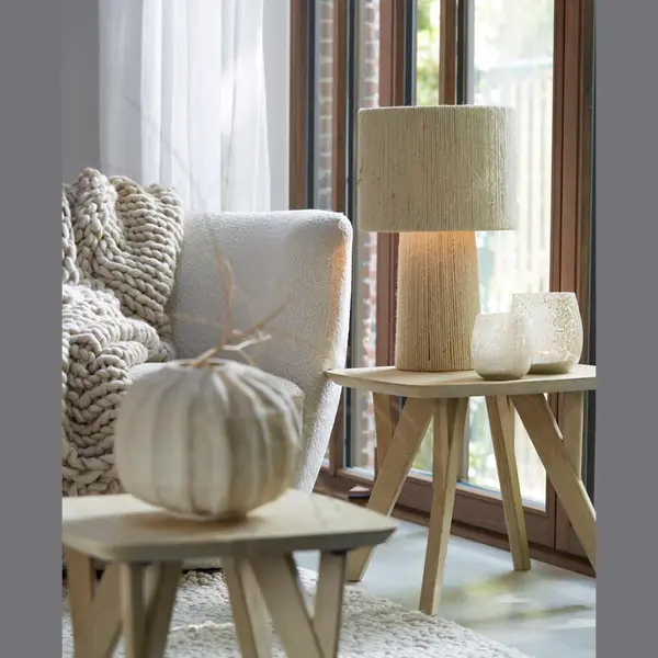 Light & Living Tischlampe - Pitino - Beige - Jute - E27 - - Light&living thumbnail