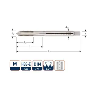 Rotec, Kranen, 320.0600B Hss-E Opti-Line Maschinengewindebohrer Dl Din 371B M 6x1, 0