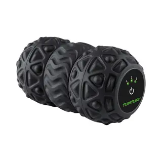 Tunturi Vibrating Duo Massage Roller Voor Rugmassage - Voetmassage - Elektrische - Met 3 Niveau's - Compact Formaat - Zwart