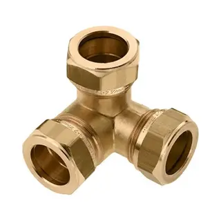 Bonfix Knelkoppeling - Hoek T-koppeling - 15mm X 15mm X 15mm - Messing
