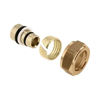 Bonfix Knelkoppeling - Verloopset - �20x2, 0 Alu-pers X 22 Mm Knel - Messing