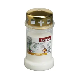 Bolsius Gedenklicht Nr.3 Mit Deckel Weiß