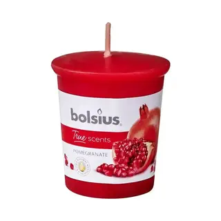 Bolsius True Scents Votivkerze - Granatapfelduft - Farbe Rot - Lange Brenndauer Von 15 Stunden - Dekorative Kerze - Natürliche Extrakte - 5, 3 X 4, 5