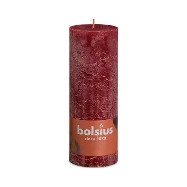 Bolsius Rustiko Shine Wachskerze Zylinder Rot 1 Stück thumbnail