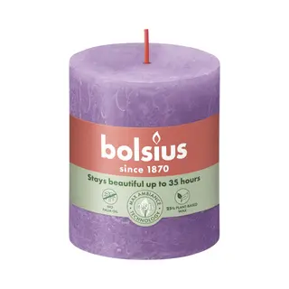 Bolsius Rustic Shine Stumpenkerze, 80 X 68 Mm, Violett