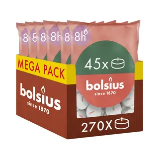 Bolsius - 270 Waxinelichtjes - Theelichtjes - 8 Uur - Wit - 8 Branduren - Grootverpakking