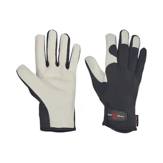 SafeWorker Jeker Tl Safe Geitenleer Handschoen 01010176 - 6 Stuks - Wit/zwart - 11