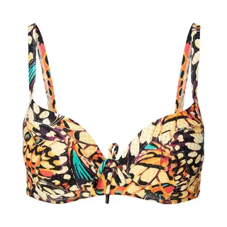 LingaDore Bikinitop Chamois / Aqua / Roestbruin / Zwart