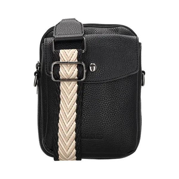 Beagles Las Palmas Crossbody Telefoontasje - Trendy Schouderband - Handige Ritsvakjes - Crossbody Tas - Dames Tas - Zwart thumbnail